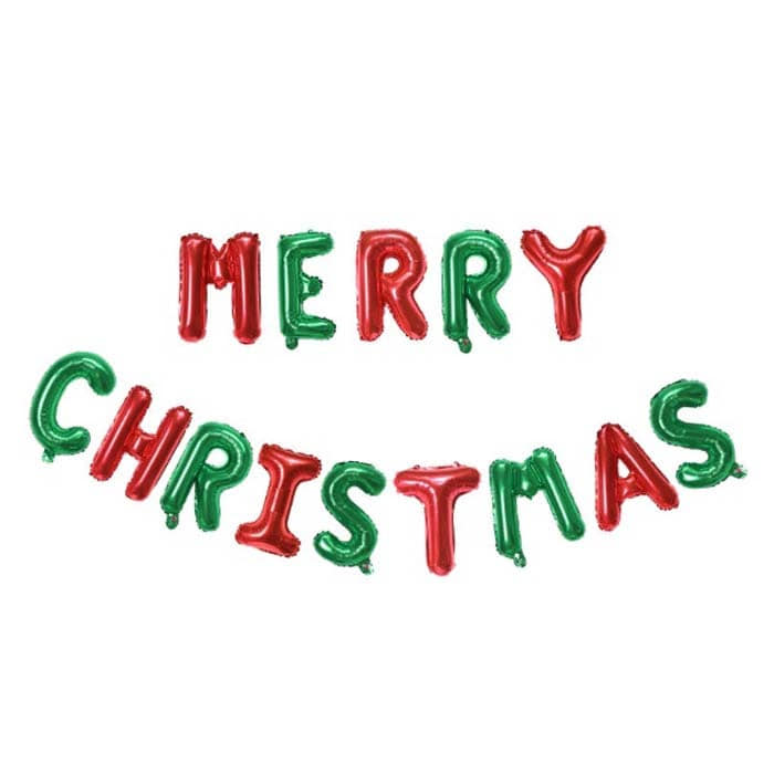 MERRY CHRISTMAS 알파벳풍선 크리스마스 은박풍선 세트 가랜드 장식 포토존 트리 성탄절 파티용품 산타